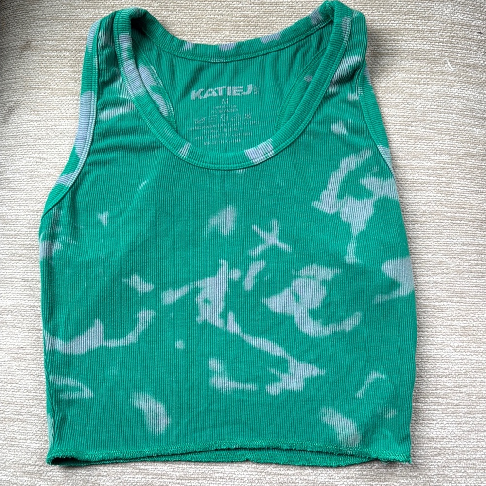 KatieJ Green and Gray Tank Top